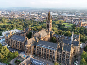Glasgow University's Hunterian building from above.