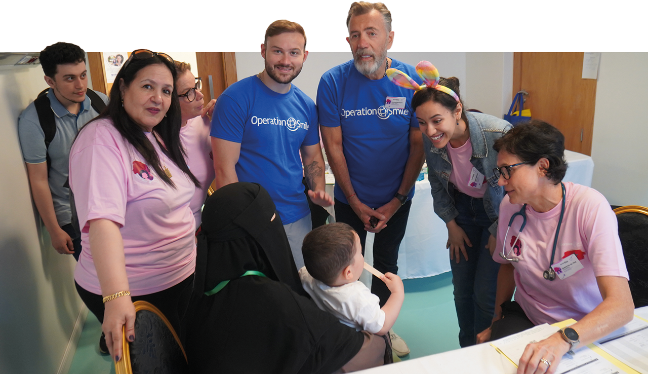 Duncan Bannatyne and family with members of the Operation Smile team at a clinic in Casablanca